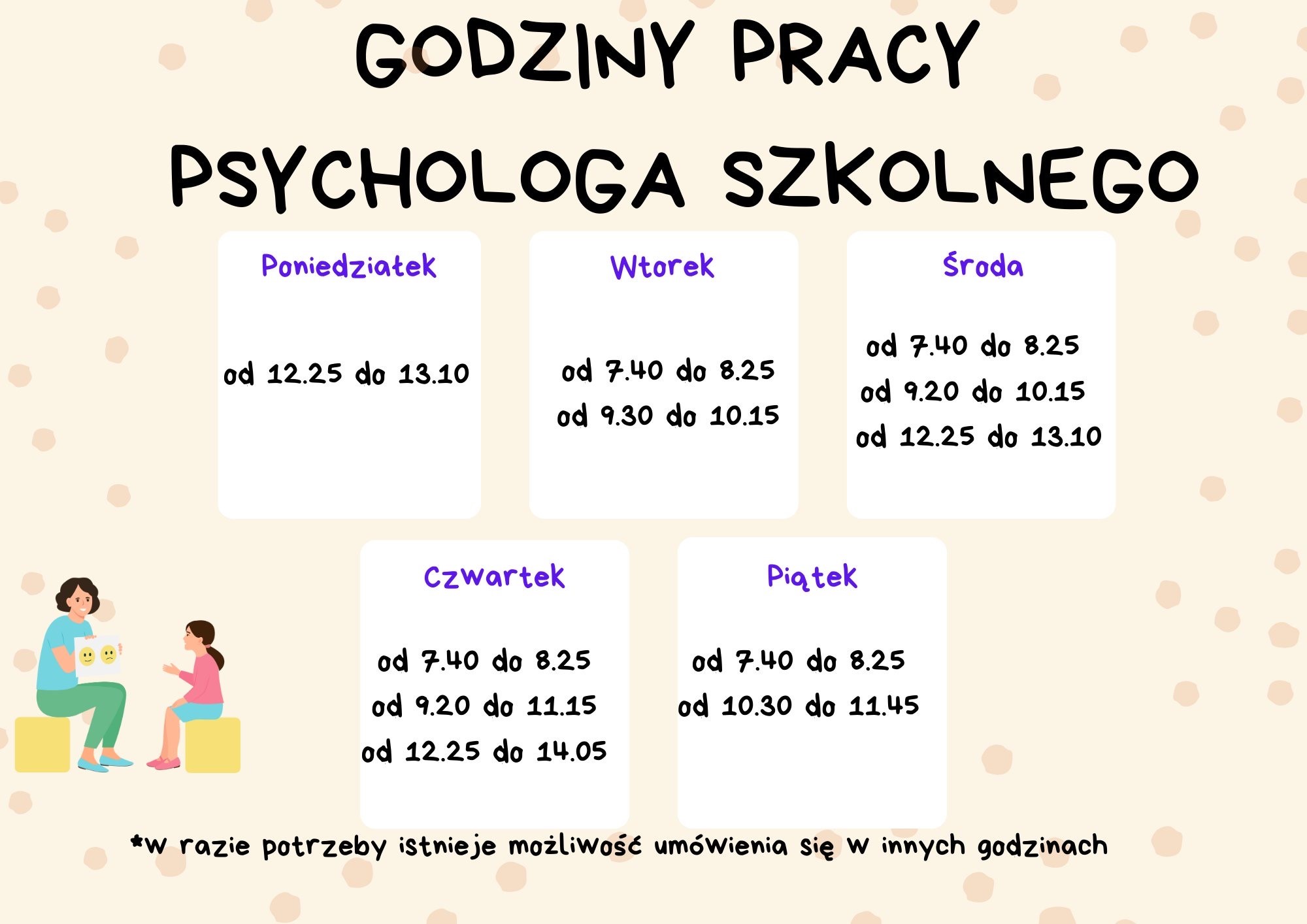 ZSMG - Plan pracy psychologa i pedagoga szkolnego
